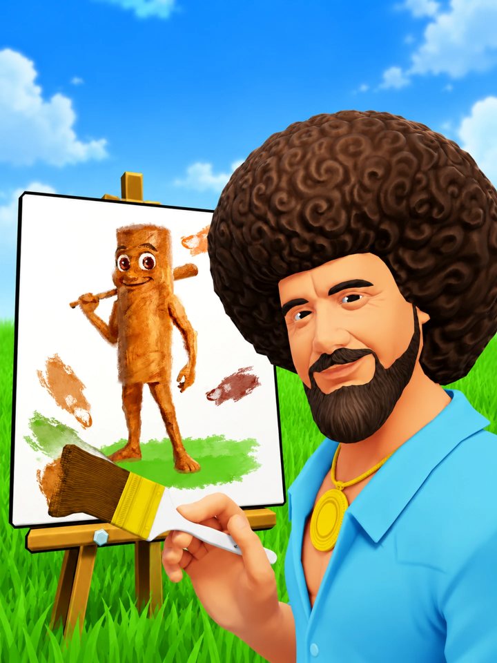 Art-only portrait thumbnail: a painter character at an easel in a sunny field